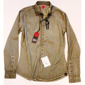 STRELLSON Dress Shirt SLIM FIT Army Green OLIVE Sportswear LENNOX K1 S